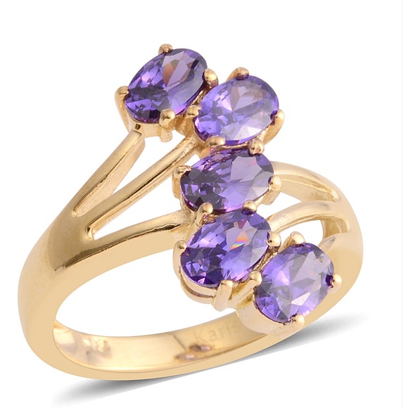 Jewelry - Simulated Purple Diamond Goldtone Ring